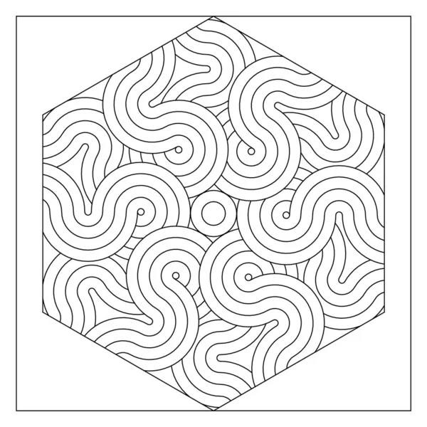Eriştelerle dolu altıgen bir kutu çiziyorum. Stres önleyici erişte. Dijital detoks için kolay boyama sayfası. EPS8 #481