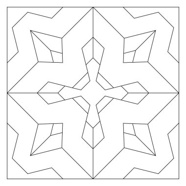 Geometrik deliklerle dekore edilmiş elmas şekilli kristal çizimi. Dijital detoks için kolay boyama sayfası. EPS8 #497