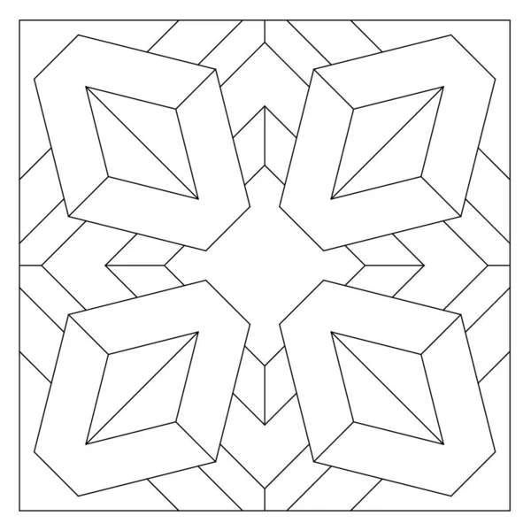Kresba Abstraktního Chrystalového Tvaru Zkopírovaná Rohů Spojených Diamantovým Obdélníkem Jednoduché — Stockový vektor