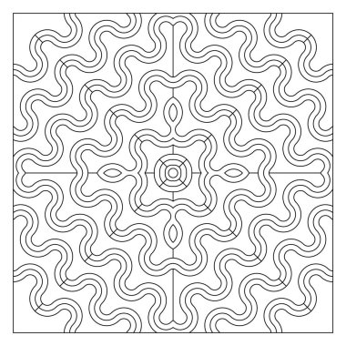 Dalgalı çizgilerle süslenmiş güzel bir desen. Dijital detoks için uygun eğlenceli boyama sayfası. Stres önleyici EPS8 # 500