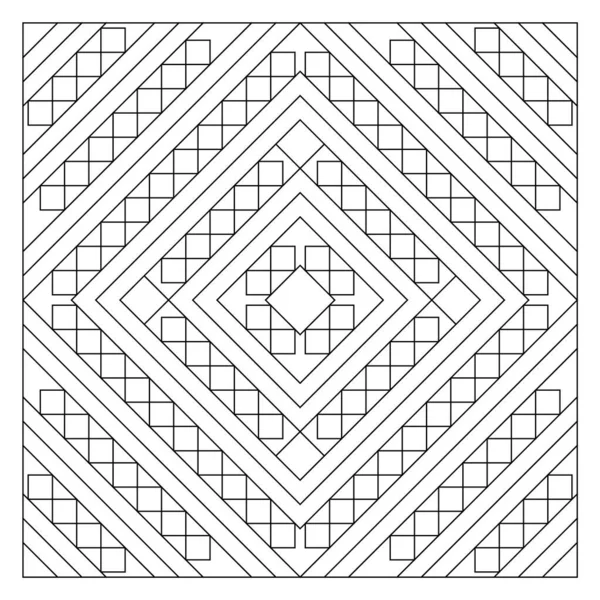 正方形の模様が施されたダイヤモンド型の空洞の写真 デジタルデトックスに適した楽しい着色ページ 抗ストレスEps8 499 — ストックベクタ