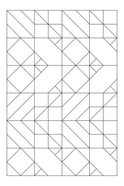 Dikey olarak dizayn edilen 4 çeşit fayans dizaynı. Dijital detoks için kolay boyama sayfası. Stres önleyici EPS8 # 519
