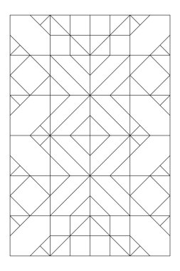 Dikey motif, 4 çeşit fayans kutusu tasarımından oluşur. Dijital detoks için kolay boyama sayfası. Stres önleyici EPS8 # 515
