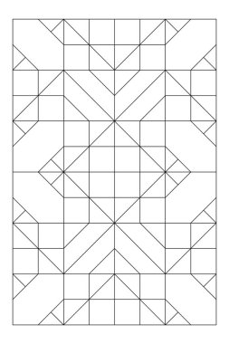 Dikey olarak dizayn edilen 4 çeşit fayans dizaynı. Dijital detoks için kolay boyama sayfası. Stres önleyici EPS8 # 514
