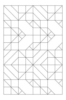 Karo tasarımlarının 4 varyasyonunun renk sayfası. Dijital detoks için kolay boyama sayfası. Stres önleyici EPS8 # 518