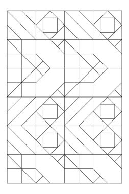 Boyama sayfaları için dört çeşit fayans tasarımının kompozisyonu. Dijital detoks için kolay boyama sayfası. Stres önleyici EPS8 # 517