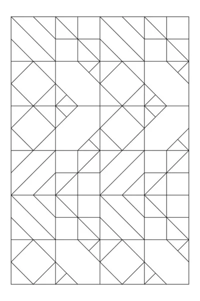 Composition Variations Tile Designs Vertical Pattern Easy Coloring Page Digital — Vetor de Stock