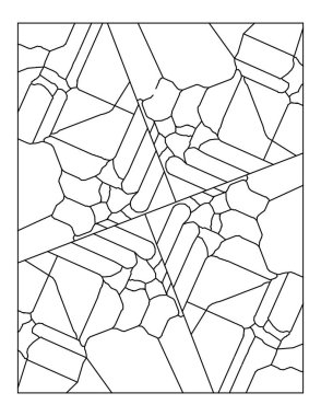 Seramik kiremit kırıklarının yetişkin boyama sayfası. Siyah ve beyaz desenli. Stres ve kaygı giderici. EPS8 #575