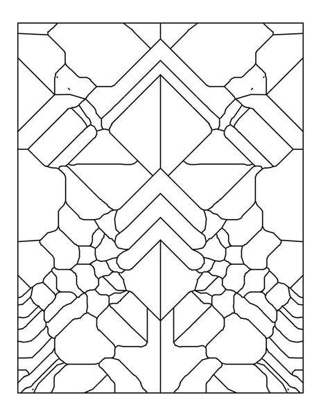 ガラス割れパターンの大人の着色ページ 黒と白のパターン ストレスや不安を軽減します Eps8 572 — ストックベクタ