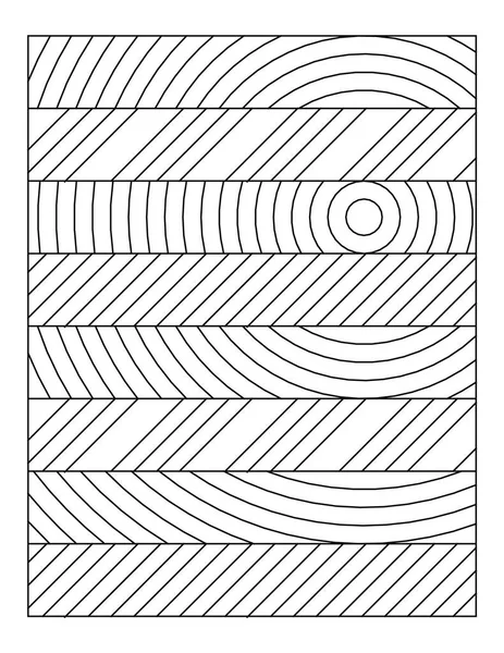 Malvorlage Schrägstriche Die Einen Konzentrischen Kreis Durchschneiden Schwarz Weißes Muster — Stockvektor