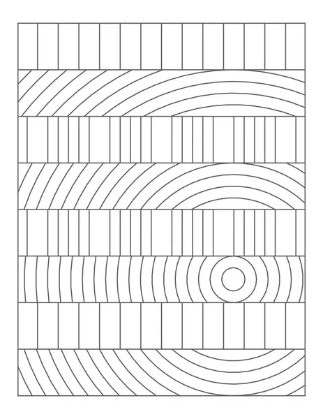 Coloriage Des Lignes Verticales Qui Croisent Cercle Concentrique Modèle Noir — Image vectorielle