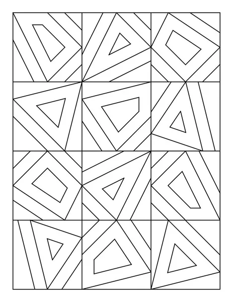 Coloriage Une Image Formes Irrégulières Polygone Concentrique Modèle Noir Blanc — Image vectorielle