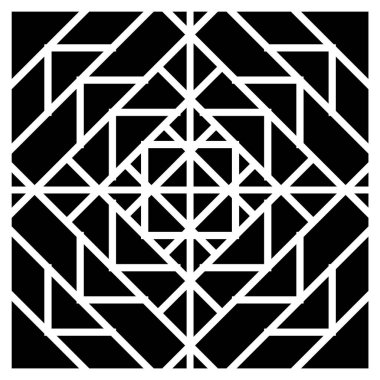 Kesim için soyut elmas desenli kalıplar. Ev dekorasyonu ve iç tasarım için duvar sanatı. Siyah ve beyaz. EPS8 #11