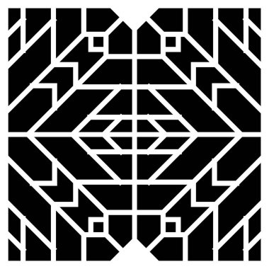 Kesmek için soyut elmaslı Siluet 'i kes. Ev dekorasyonu ve iç tasarım için duvar sanatı. Siyah ve beyaz. EPS8 #12