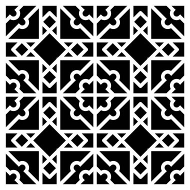 Soyut elmas şekillerinin dekoratif kalıpları. Siyah ve beyaz desenli. Kağıt, ahşap, plastik, metal ve akrilik için lazer şablonu. EPS8 #21