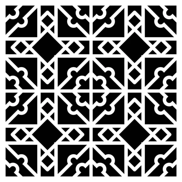 Decorative Stencil Pattern Abstract Diamond Shapes Black White Pattern Laser — Wektor stockowy