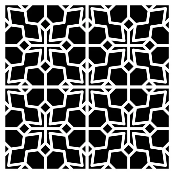 Decorative Stencil Art Decorative Abstract Diamond Shapes Black White Pattern — 图库矢量图片