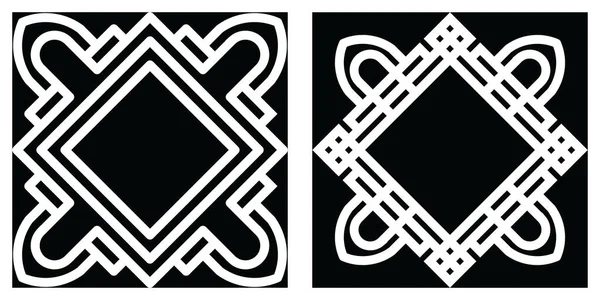 Kesim için elmas sanat kalıplarından bir set. Siyah ve beyaz desenli. Kağıt, ahşap, plastik, metal ve akrilik için lazer şablonu. EPS8 #32