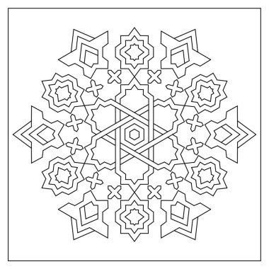 Yetişkinler için renklendirme sayfaları için Arapça desenli dekoratif mandala tasarımı. Keyfin yerinde. Stres ve kaygı giderici. EPS8 #603
