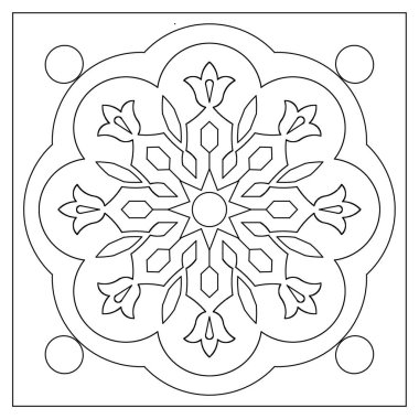 Yetişkinler için boyama sayfaları için İslami desenlerden dekoratif mandala sanat tasarımı. Keyfin yerinde. Stres ve kaygı giderici. EPS8 #602