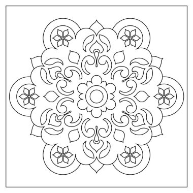 Yetişkinler için dekoratif Arap mandala sanat tasarımı. Keyfin yerinde. Stres ve kaygı giderici. EPS8 #600