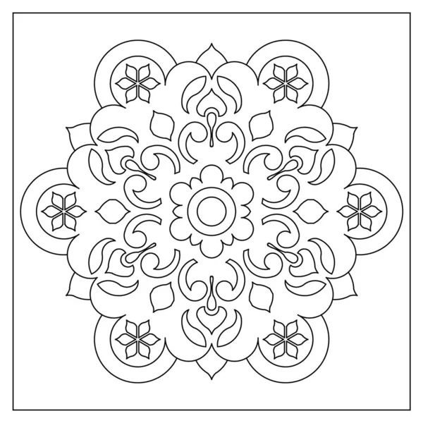 Decorative Arabic Mandala Art Design Coloring Pages Adults Good Mood — Stock vektor
