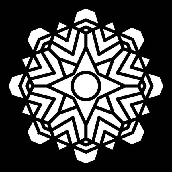 Decorative Geometric Mandala Pattern White Stencil Art Good Mood Doodles — Vetor de Stock