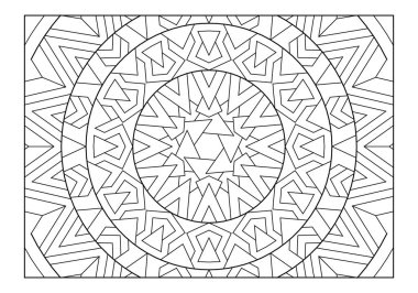 Zentangle sanat tasarımları. Yetişkinler için manzara boyama sayfaları. Keyfin yerinde. Stres ve kaygı giderici. EPS8 #614