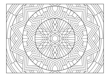 Zentangle sanat terapisi. Yetişkinler için manzara boyama sayfaları. Keyfin yerinde. Stres ve kaygı giderici. EPS8 #615
