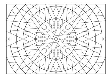 Zentangle sanat terapisi. Yetişkinler için manzara boyama sayfaları. Keyfin yerinde. Stres ve kaygı giderici. EPS8 #616