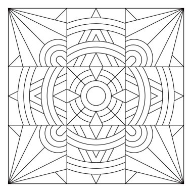 Zentangle-sanat-boyama-için-kolay-sayfa-soyut-tema- # 628