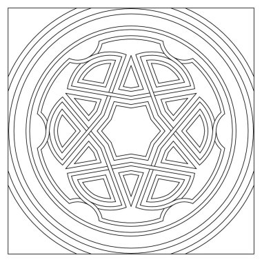 Çeyrek daire şeklinde soyut yaprakları olan yaratıcı mandala sanatı. Yetişkinler için boyama sayfaları. Keyfin yerinde. Stres ve kaygı giderici. EPS8 #612