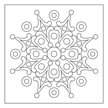 Eşsiz mandala sanat tasarımı. Yetişkinler için kolay boyama sayfaları. Keyfin yerinde. Stres ve kaygı giderici. EPS8 #591