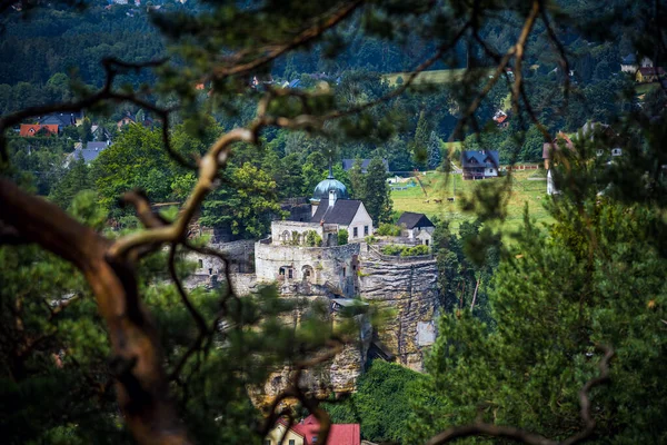 Sloup Cechach Czech Republic Impregnable Medieval Rock Castle Sloup 13Th — Stockfoto