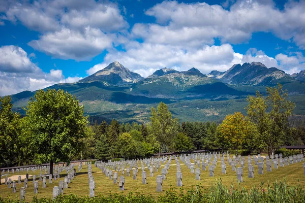 German Military Cemetery Vazec High Tatras Mountain Background — Foto Stock