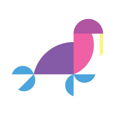 Deniz aygırı deniz hayvanı soyut vektör logosu veya simge şablonu, işareti veya sembolü.