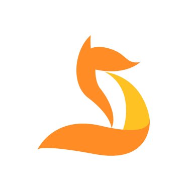 Fox soyut vektör logosu veya simge şablonu, imzası veya sembolü.
