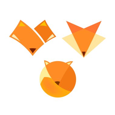 Fox soyut vektör logosu veya simge şablonu, imzası veya sembolü.