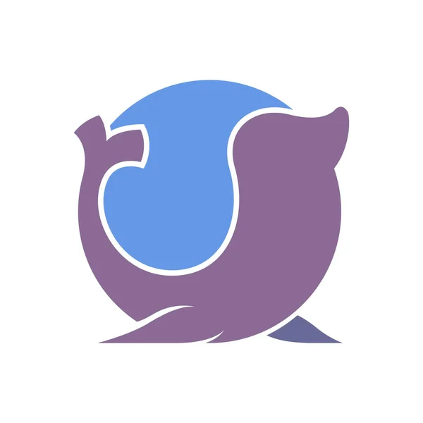 Hayvanat Bahçesi Hayvanlarının Soyut Vektör Logosunu Veya Simge Şablonunu Işaretini — Stok Vektör