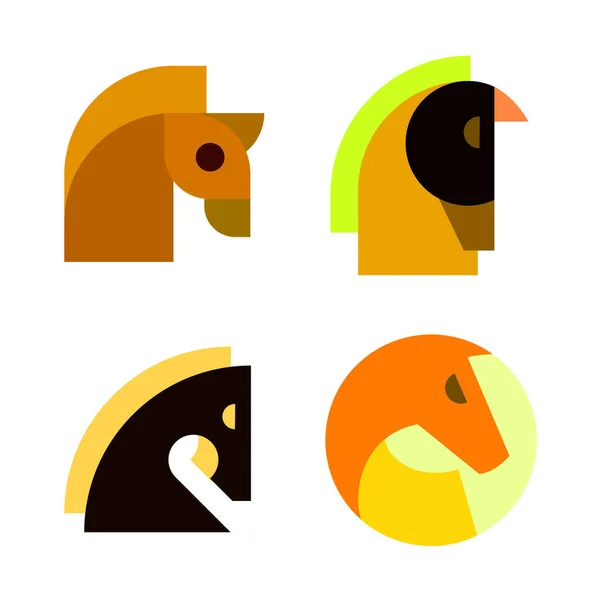 Cheval Abstrait Vecteur Logo Icône Modèle Signe Symbole — Image vectorielle