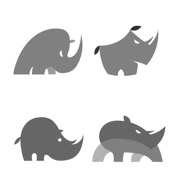 Logo Del Vector Abstracto Rhino Plantilla Icono Signo Símbolo — Archivo Imágenes Vectoriales