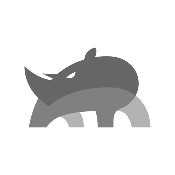 Rhinoの抽象ベクトルロゴまたはアイコンテンプレート 記号またはシンボル — ストックベクタ