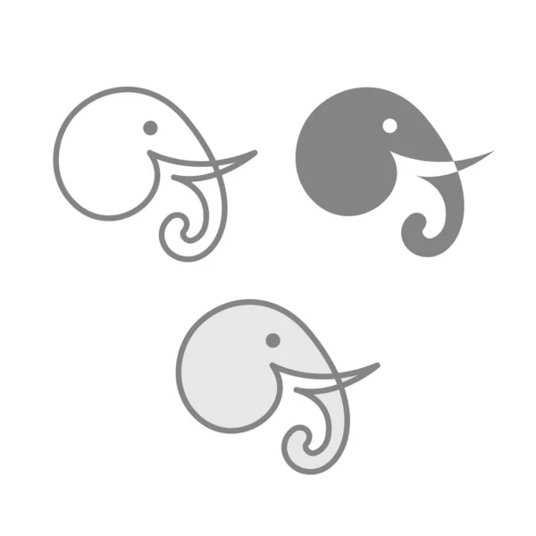 Elephant Abstract Vector Logo Icoon Sjabloon Teken Symbool — Stockvector