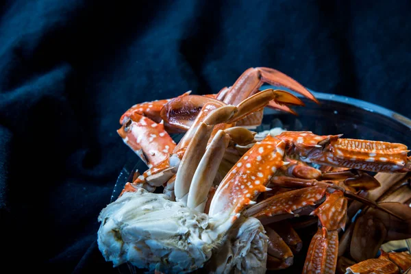 Fruits Mer Crabe Asiatique Street Food Dans Une Assiette Sur — Photo