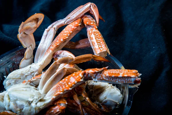 Морепродукти Краб Азіатська Вулична Їжа Тарілці Фоні Свіжі Смачні Природні — стокове фото