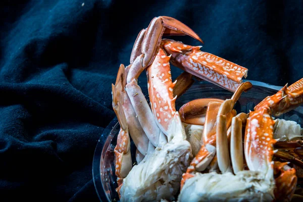 Owoce Morza Krab Azjatyckie Ulicy Żywności Talerzu Tle Świeże Pyszne — Zdjęcie stockowe