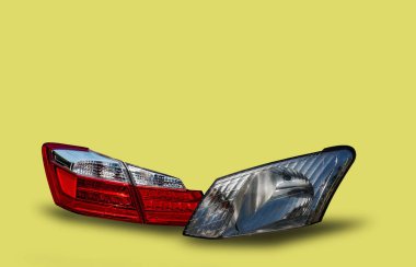 Araba farları kırmızı arka farlar, beyaz arka plandan ayrılmış teknolojiler.. 