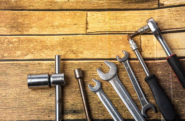 Hand Tools Wood Floor Technology — Stock Photo, Image