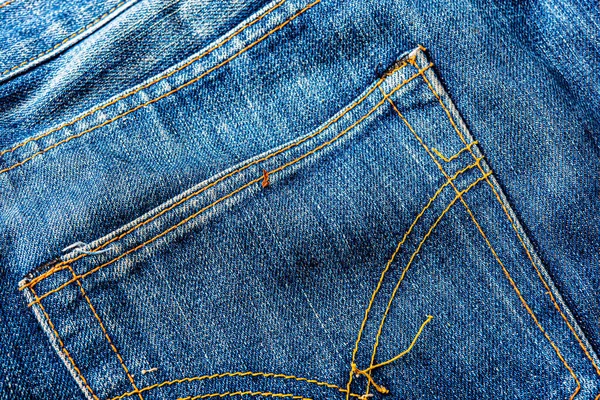 Kot pantolon, mavi kot kumaş dokusu, klasik kot pantolon dokusu, yakın çekim. Reklam veya klasik arkaplan için kopyalama alanı olan kot dokusunun mavi rengi.