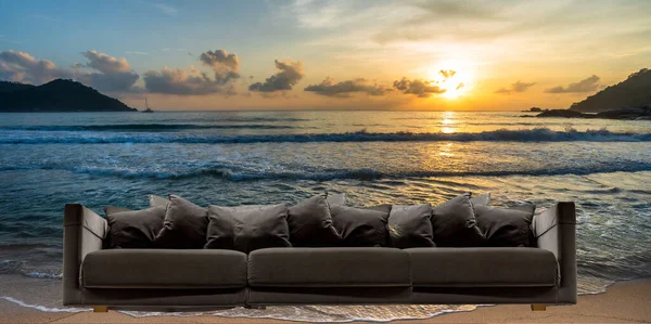 Leisure sofa outside brown leather holiday technology